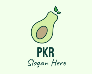 Organic Avocado Fruit logo design