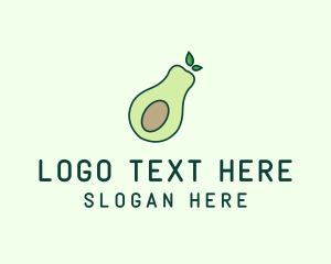 Organic Avocado Fruit logo design