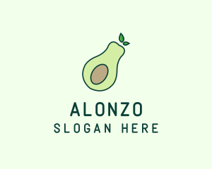 Organic Avocado Fruit logo design