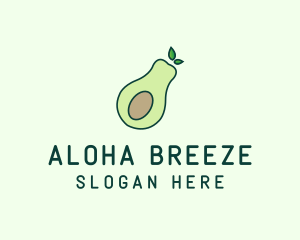 Organic Avocado Fruit logo design