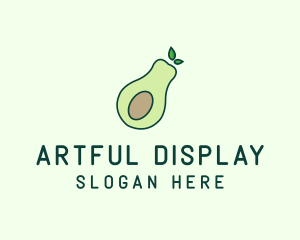 Organic Avocado Fruit logo design