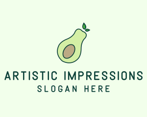 Organic Avocado Fruit logo design