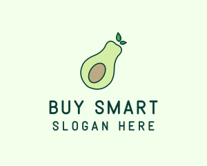 Organic Avocado Fruit logo design