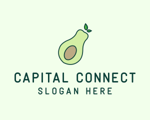 Organic Avocado Fruit logo design