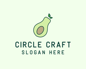 Organic Avocado Fruit logo design