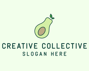 Organic Avocado Fruit logo design