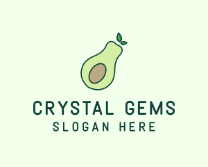 Organic Avocado Fruit logo design