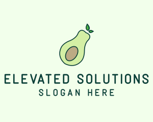 Organic Avocado Fruit logo design