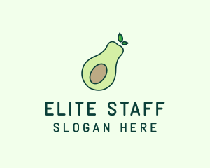 Organic Avocado Fruit logo design