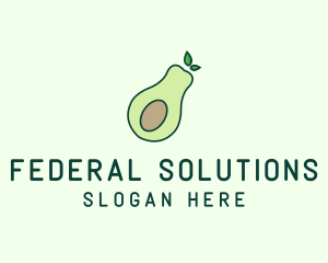 Organic Avocado Fruit logo design