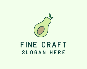 Organic Avocado Fruit logo design