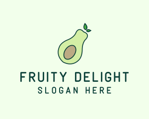 Organic Avocado Fruit logo design