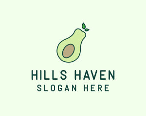 Organic Avocado Fruit logo design