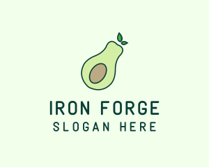 Organic Avocado Fruit logo design