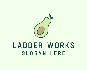 Organic Avocado Fruit logo design