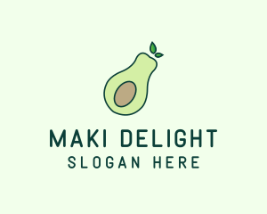 Organic Avocado Fruit logo design