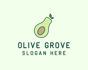 Organic Avocado Fruit logo design