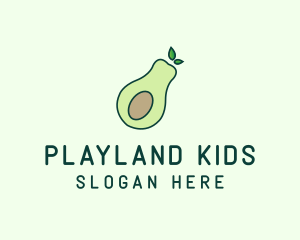 Organic Avocado Fruit logo design