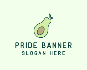 Organic Avocado Fruit logo design