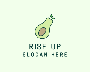 Organic Avocado Fruit logo design