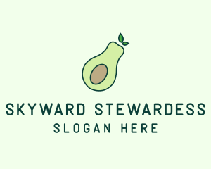 Organic Avocado Fruit logo design