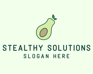 Organic Avocado Fruit logo design