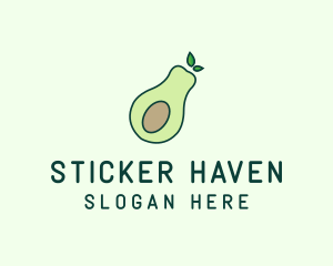 Organic Avocado Fruit logo design