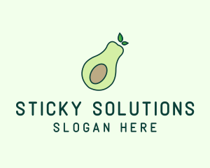 Organic Avocado Fruit logo design