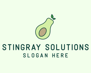 Organic Avocado Fruit logo design