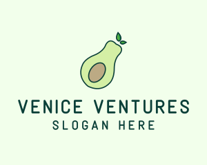 Organic Avocado Fruit logo design