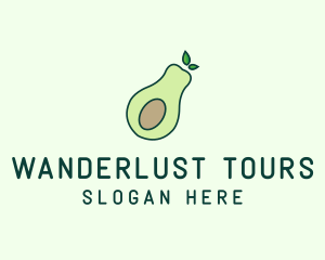 Organic Avocado Fruit logo design