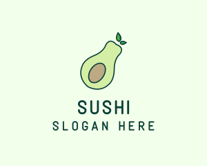 Organic Avocado Fruit logo design