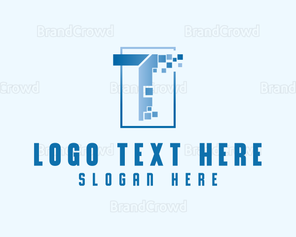 Digital Pixel Letter T Logo