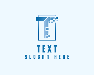 Digital Pixel Letter T logo design