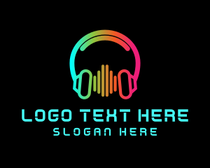 Recordings - Music Headphone DJ logo design