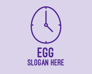 Purple Egg Clock  logo design