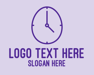 Minimalist - Purple Egg Clock logo design