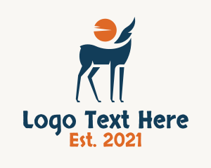 Gazelle Sunset Mascot Logo
