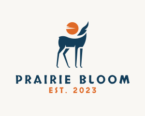 Prairie - Tribal Gazelle Sunset logo design