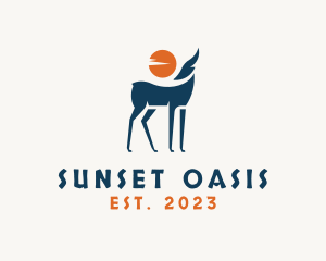 Tribal Gazelle Sunset logo design