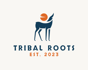 Tribal Gazelle Sunset logo design