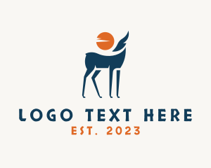 Desert - Tribal Gazelle Sunset logo design