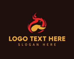 Wing - Chicken Wing Fire logo design