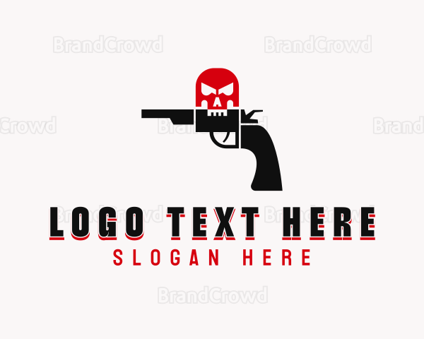 Skull Pistol Weapon Logo