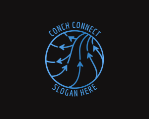 Arrow Sphere Connection logo design