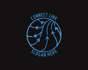 Arrow Sphere Connection logo design