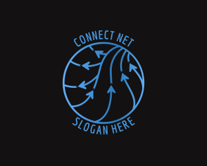 Arrow Sphere Connection logo design