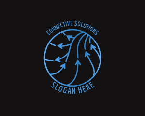 Arrow Sphere Connection logo design