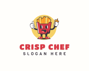 French Fries Fast Food logo design