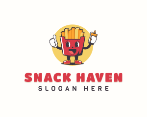 French Fries Fast Food logo design